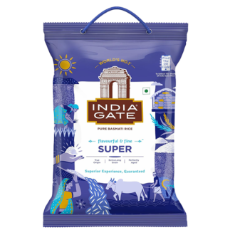 India Gate Super Basmati Rice 5kg premium long grain aged basmati rice