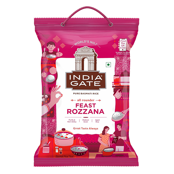 India Gate Feast Rozana Basmati Rice 5kg premium long grain basmati rice for everyday cooking