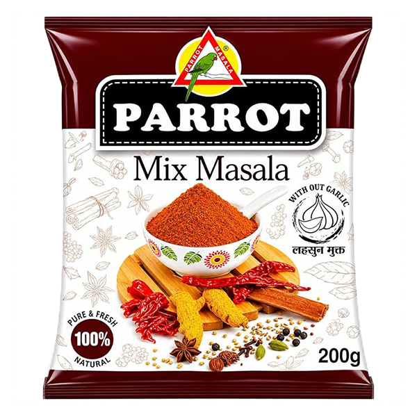 Parrot Mix Masala 200g blended spice mix for authentic Indian cooking