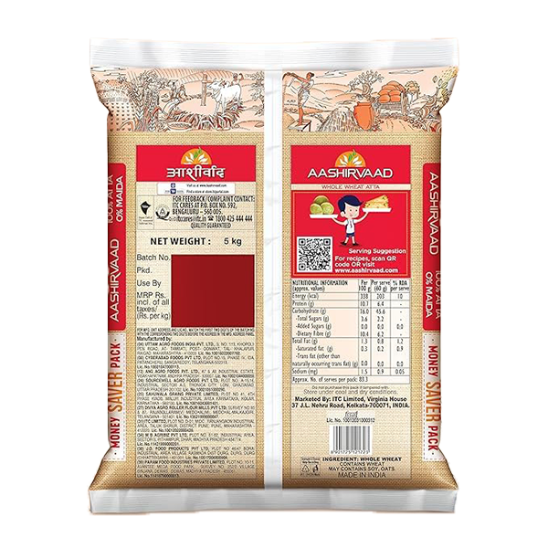 Ashirvaad Superior MP Atta 5kg, 100% Pure Wheat Flour - Image 2