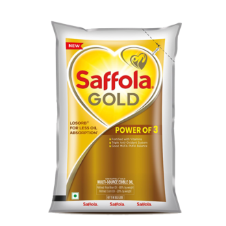 Saffola Gold Refined Cooking Oil 1 litre blended edible oil for healthy everyday cooking