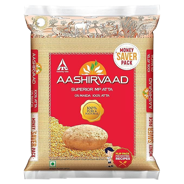 Ashirvaad Superior MP Atta 10kg made from 100% pure wheat flour for soft and nutritious chapatis