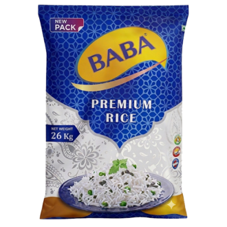 Baba Premium Rice 26kg premium quality rice for everyday cooking and family meals