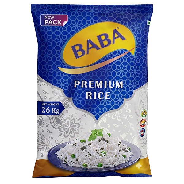 Baba Premium Rice 26kg premium quality rice for everyday cooking and family meals