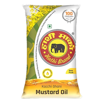 Hathi Kacchi Ghani Mustard Oil 1L for authentic cooking and traditional Indian recipes