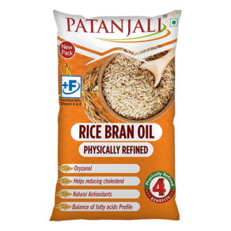 Patanjali Rice Bran Oil 910g pouch for healthy everyday cooking