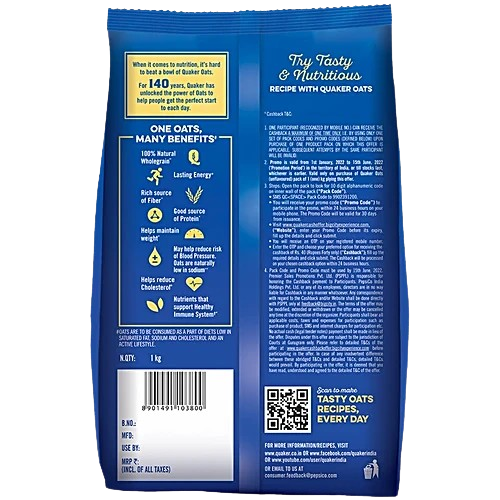 Quaker Oats Pouch | 1 kg | Pack of 1 - Image 2