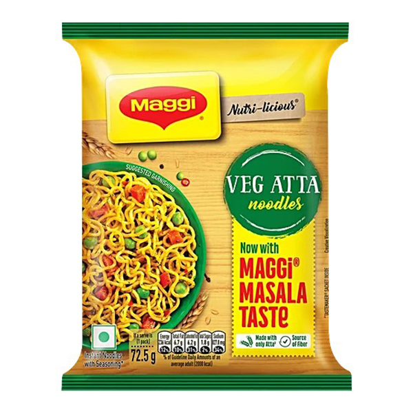 Maggi Masala Veg Atta Noodles 72.5g Pack of 1 – Instant Masala Noodles