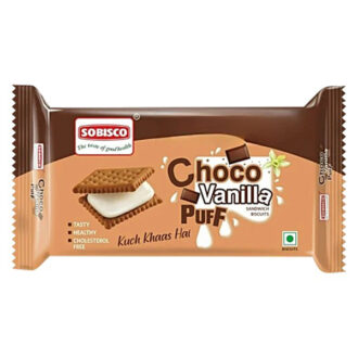 Sobisco Choco Vanilla Puff Sandwich Biscuits 125g