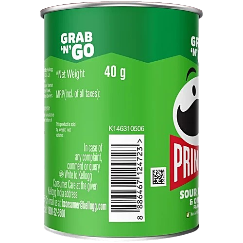 Pringles Sour Cream & Onion Flavour Potato Chips | 40g | Pack of 1 - Image 2