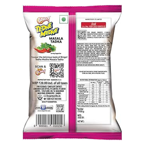 Bingo Tedhe Medhe Masala Tadka 40g - Image 2