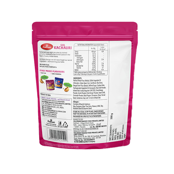 Haldirams Gol Kachauri Quick Bite 200g - Image 2