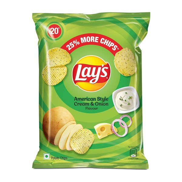 Lays American Style Cream & Onion Flavour Potato Chips 48g