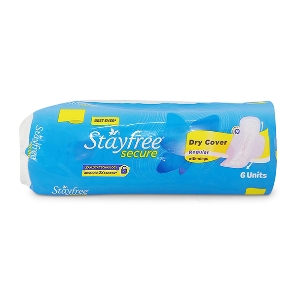 Stayfree Secure Regular Dry Cover Wings 6 Pads