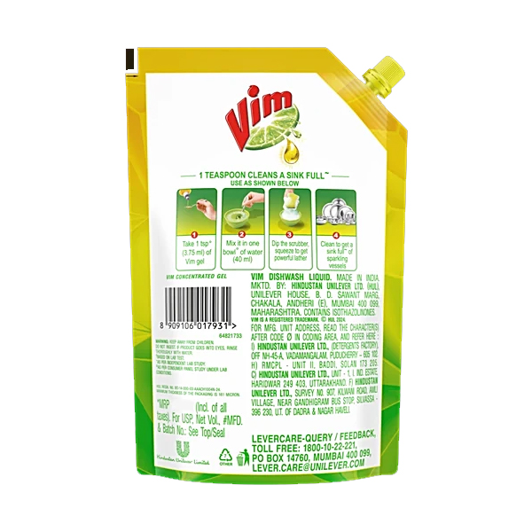 Vim Drop Dish Wash Liquid 130ml - Image 2