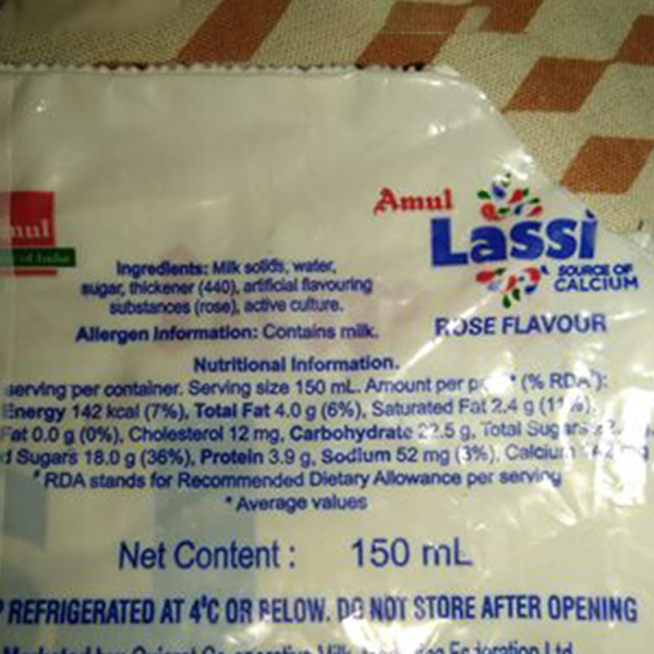 Amul Rose Lassi Pouch 150ml